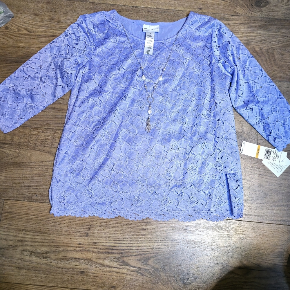 Alfred Dunner Lavender Lace Blouse